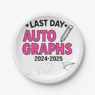Plato De Papel Graduación de las autografías 2024-2025 del último