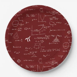Plato De Papel Graduación de las ecuaciones de matemáticas marron