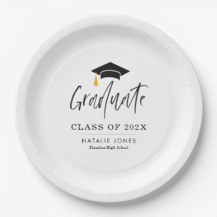 Plato De Papel Graduación de letras a la moda