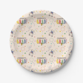 Plato De Papel Graduación de Peanuts Snoopy Woodstock