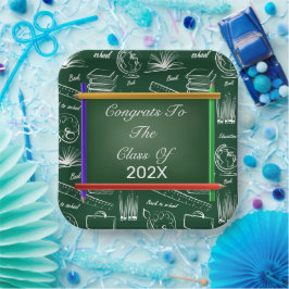 Plato De Papel Graduación de placas de papel de clase