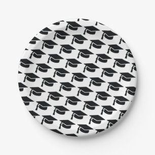 Plato De Papel Graduación del tapón de rosca negro
