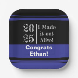 Plato De Papel Graduación divertida 2025