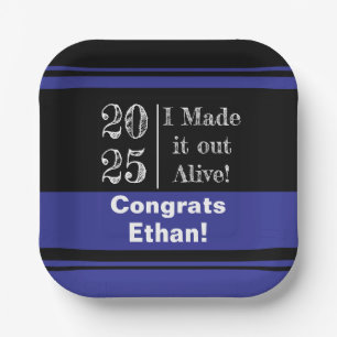 Plato De Papel Graduación divertida 2025