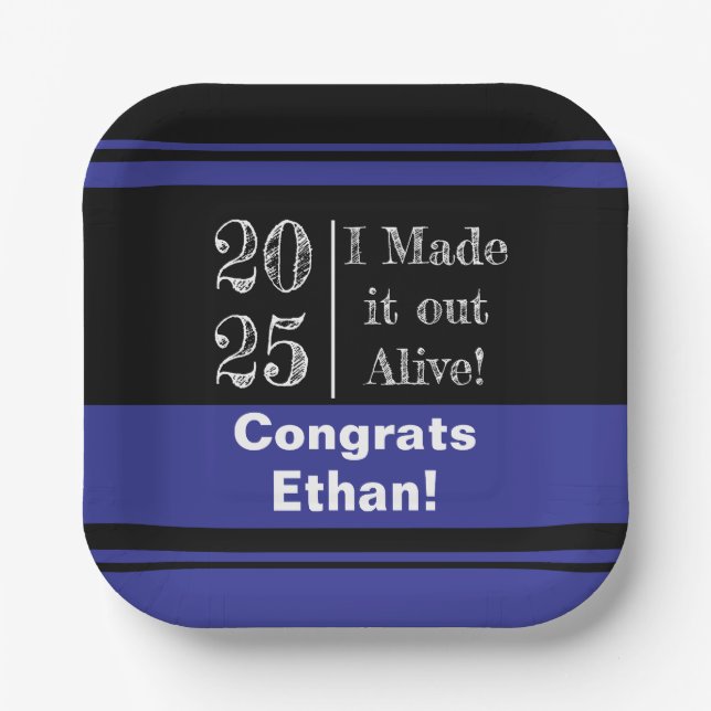 Plato De Papel Graduación divertida 2025 (Anverso)