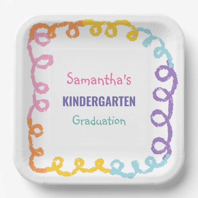 Plato De Papel Graduación en la escuela de párvulos (Anverso)