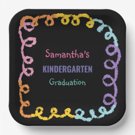 Plato De Papel Graduación en la escuela de párvulos