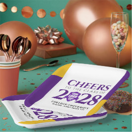 Plato De Papel Graduación en la Universidad Purple Gold School