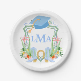 Plato De Papel Graduación en monograma precoz de la niña del sur