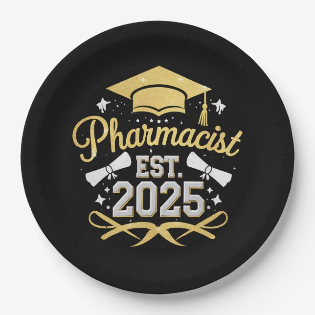 Plato De Papel Graduación Farmacéutica Est 2025 (Anverso)