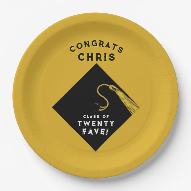 Plato De Papel Graduación Gold 2025 (Anverso)
