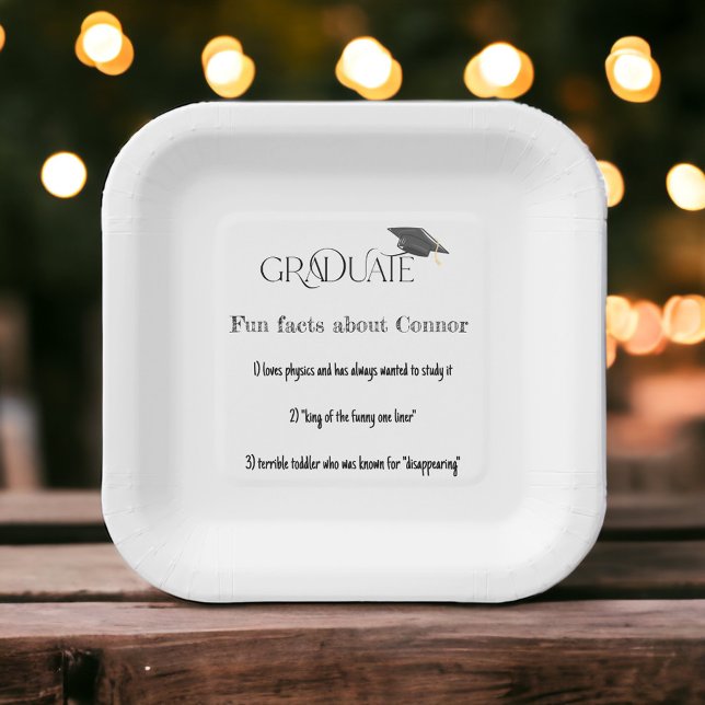 Plato De Papel Graduación Graduada Hechos Fun (Subido por el creador)