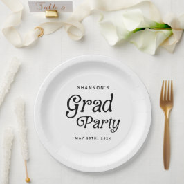 Plato De Papel Graduación mínima de Fiesta de grado retro