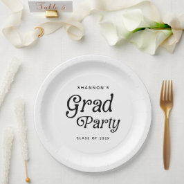 Plato De Papel Graduación mínima de Fiesta de grado retro