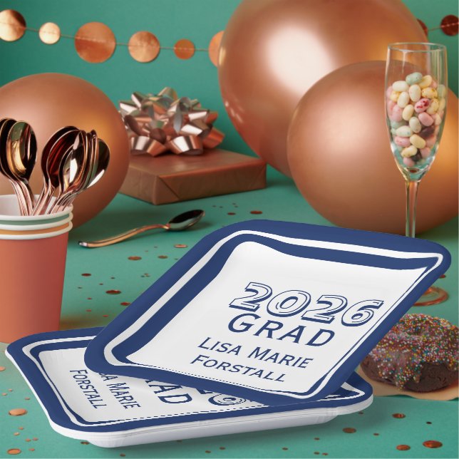 Plato De Papel Graduación Personalizable  (Multi)