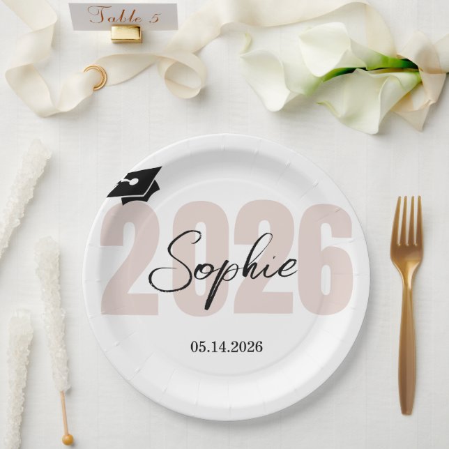 Plato De Papel Graduación Personalizada (Boda)