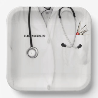 Plato De Papel Graduación Personalizada de la Escuela de Medicina