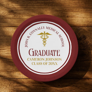 Plato De Papel Graduación personalizada de la facultad de medicin