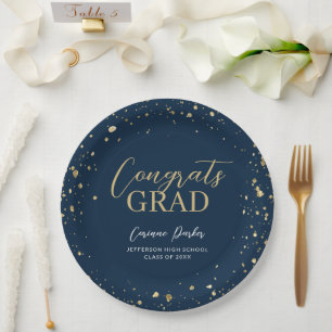 Plato De Papel Graduación personalizada Glitz moderna