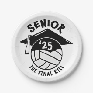 Plato De Papel Graduación Senior 2025 del voleibol