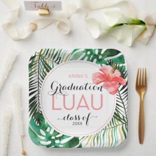 Plato De Papel Graduación tropical Placas de papel Fiesta Luau