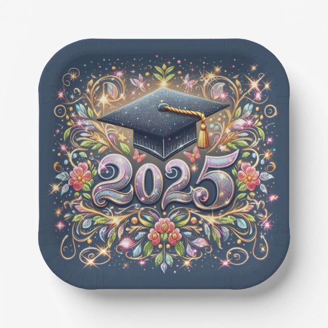 Plato De Papel Graduado Clásico 2025 (Anverso)