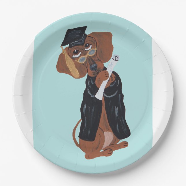Plato De Papel Graduado Dachshund (Anverso)