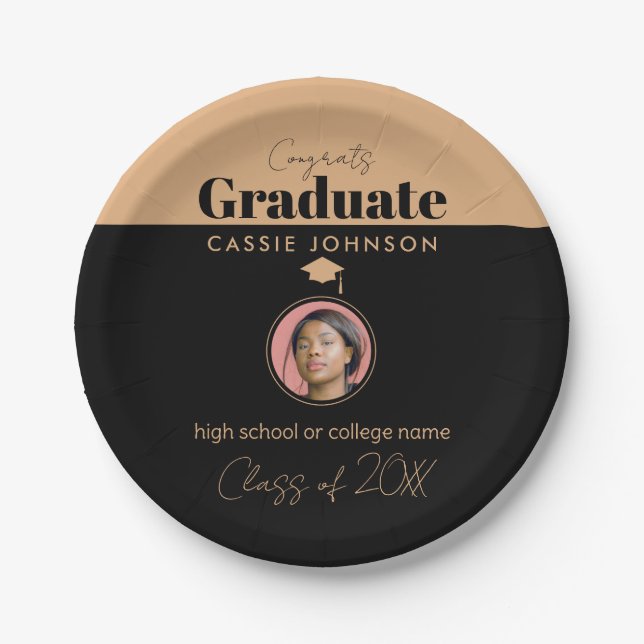 Plato De Papel Graduado de Congrats, Clase de 2023 (Anverso)