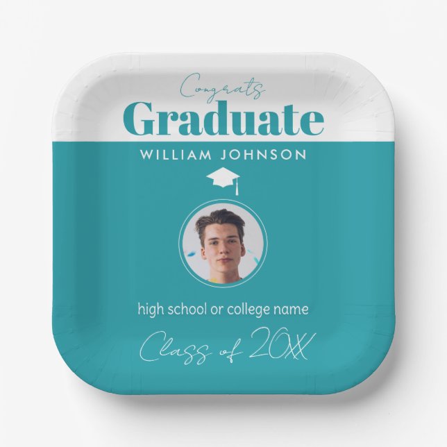 Plato De Papel Graduado de Congrats, Clase de 2023 (Anverso)