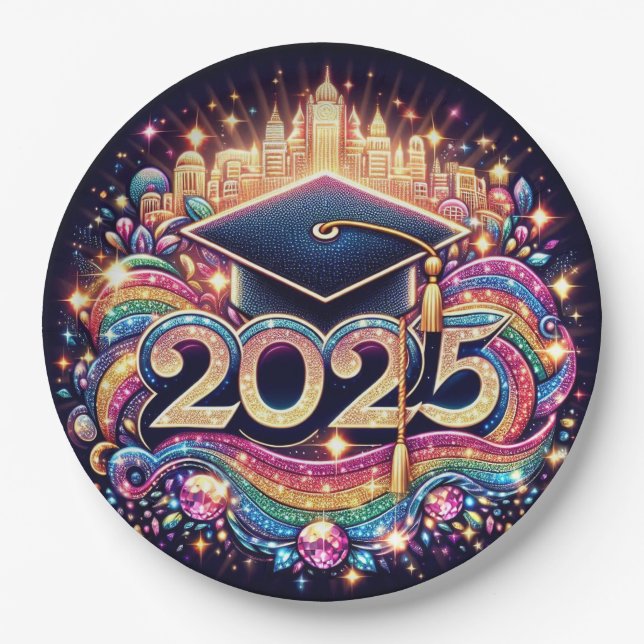Plato De Papel Graduado De Fancy 2025 (Anverso)