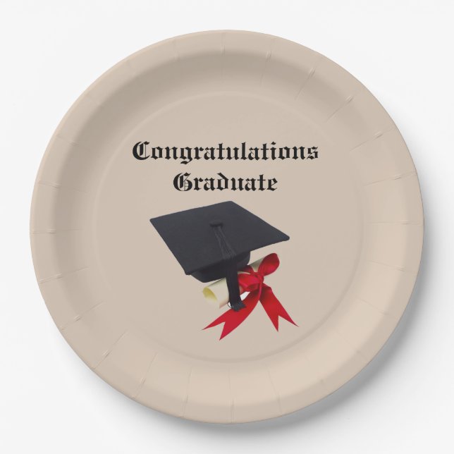 PLATO DE PAPEL GRADUADO DE FELICITACIÓN (Anverso)