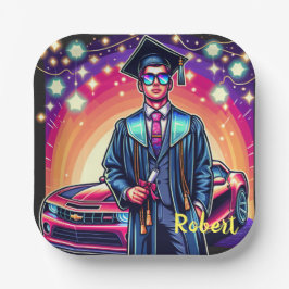 Plato De Papel Graduado De Guay Con Buen Personalizado De Coches