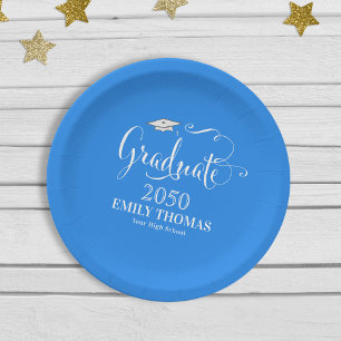 Plato De Papel Graduado Elegante Moderno Trendy Clase Simple De