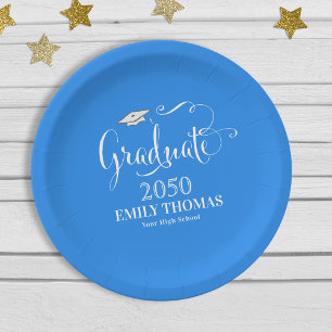 Plato De Papel Graduado Elegante Moderno Trendy Clase Simple De