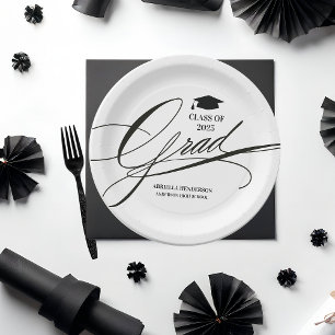 Plato De Papel Graduado en Caligrafía Elegante