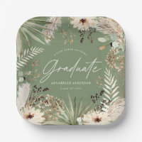Graduado moderno pampas pasto sage verde elegante