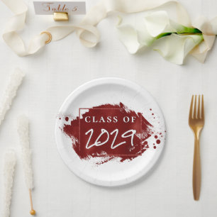 Plato De Papel Graduado Pintado   Fiesta de pincelada de salpicad