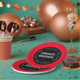 Plato De Papel Graduados de la categoría de graduados de los Blac