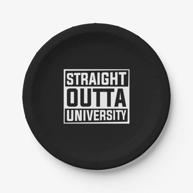 Plato De Papel Graduation Art | Straight Outta University (Anverso)