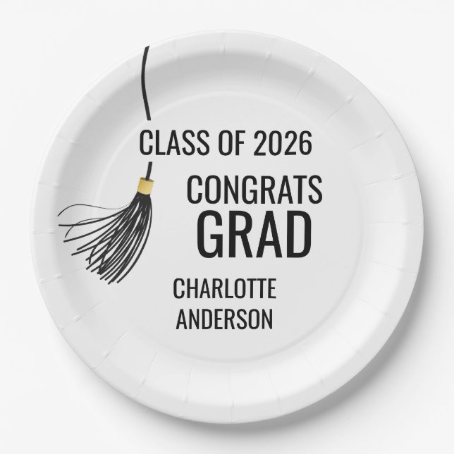 Plato De Papel Graduation Cap Tassel  (Anverso)