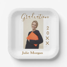 Plato De Papel Graduation photo brown golden year 20XX namesimple