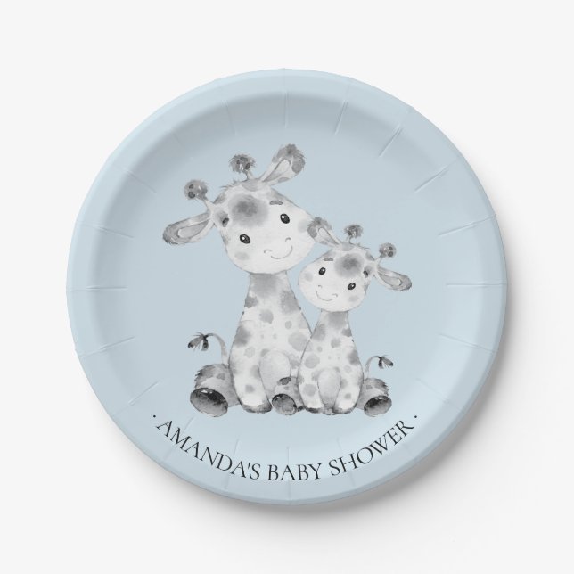 Plato De Papel Grafa dulce niños Baby Shower 7" Plate (Anverso)