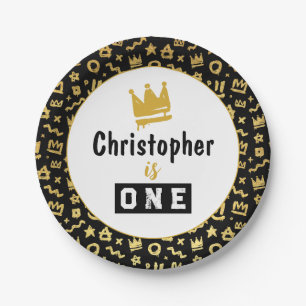 Plato De Papel Graffiti Hip Hop Etiquetas Black and Gold Rap Dood