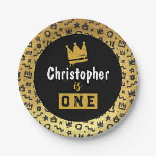 Plato De Papel Graffiti Hip Hop Etiquetas Black and Gold Rap Dood