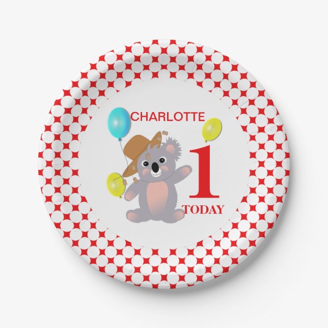 Plato De Papel Gráfica aguda de Koala en Australia (Anverso)