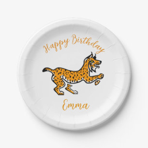 Plato De Papel Gráfica cúpula LYNX - Vida silvestre - Fiesta