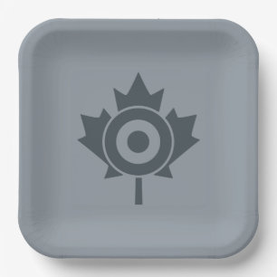 Plato De Papel Gráfica de hojas de arce canadiense Roundel Mod