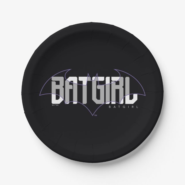 Plato De Papel Gráfica de nombre de alta tecnología de Batgirl (Anverso)