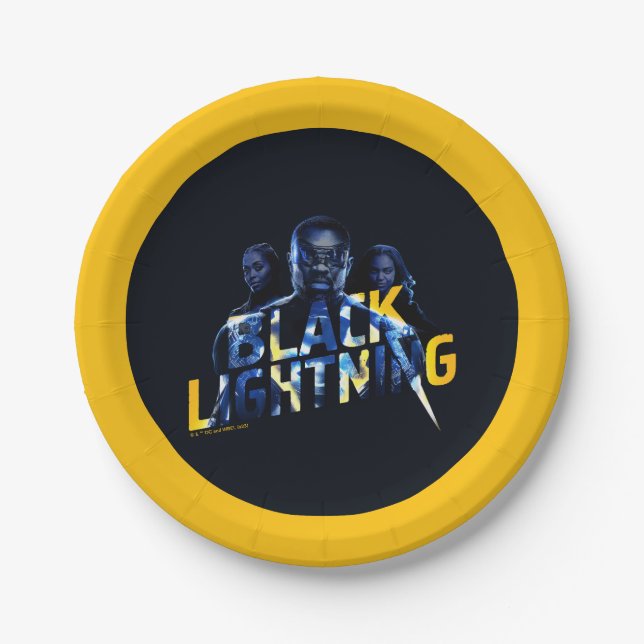 Plato De Papel Gráfico de Héroes de Black Lightning (Anverso)