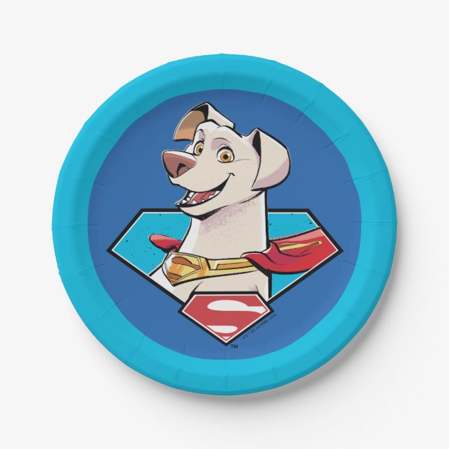Plato De Papel Gráfico de Krypto S-Shield (Anverso)